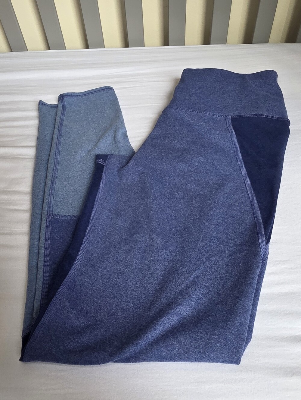 Splendid Blue Colorblock Womens Athletic Leggings Size Small